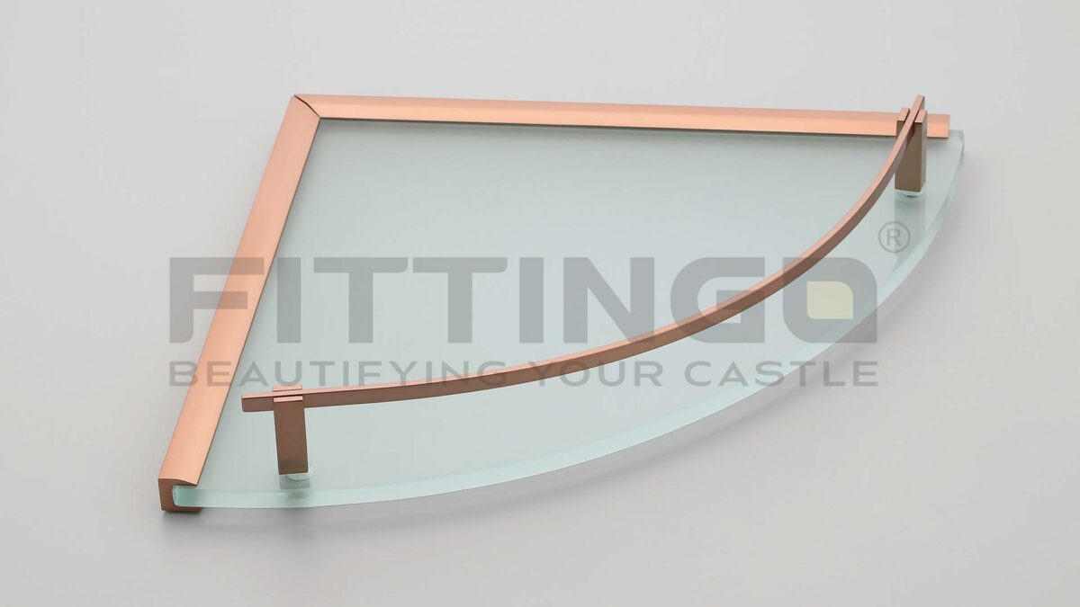 GLASS CORNER – Rose Gold - Fittingo Hardware